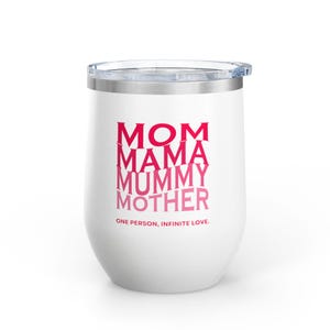 Mom Love Wine Tumbler, 12oz - Perfect Gift for Mother&#39;s Day, Birthdays, Mummy, Mama, Wine Lovers