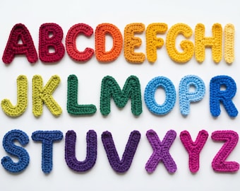 Crochet Alphabet Applique Pattern | A-Z Letters for Name Decor (PDF Download)
