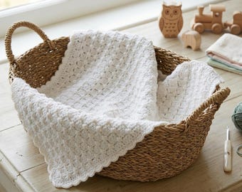 Beginner Crochet Baby Blanket Pattern | Annie Nursery Throw (PDF Download)