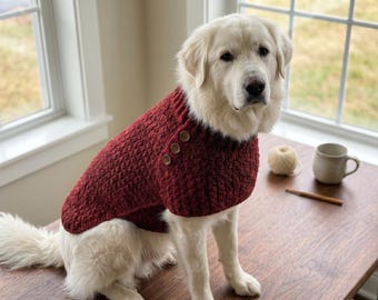 Large Dog Sweater Crochet Pattern | Beginner-Friendly Pet Coat (PDF Download)