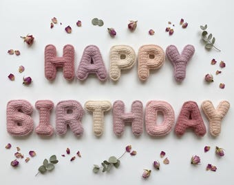Crochet Happy Birthday Letters Pattern | Amigurumi A-Z Set (PDF Download)