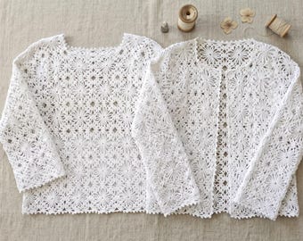 Granny Square Crochet Top Pattern | Boho Lace Vest, Summer Cardigan (PDF Download)