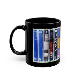 U2 Fans Black Mug, Rattle and Hum Coffee Cup, 11oz Music Lover Gift, Band Merchandise, Rock Music Fan, Gift for Him Her image 2