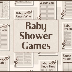 Fall baby shower games | Gender neutral baby shower | Woodland baby shower Games | Printable baby shower games