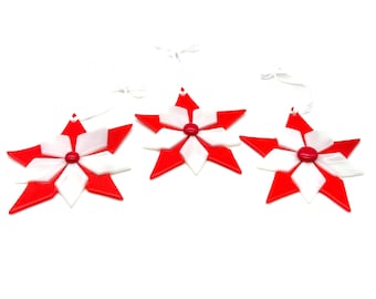 Fused Glass Christmas Ornament | Stained Glass Christmas | Christmas Star Ornaments | Glass Ornaments | Christmas Glass Ornaments