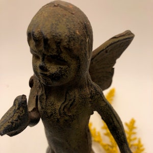 Cast Iron Angel With Bird