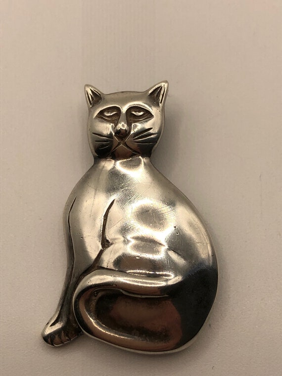 Sterling Silver Cat Pin