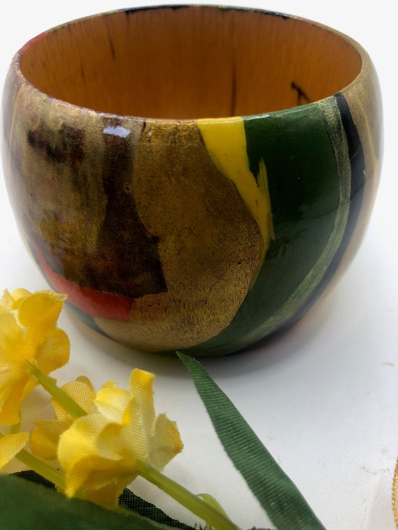 Vintage Blanck Hand Painted Bangle Bracelet