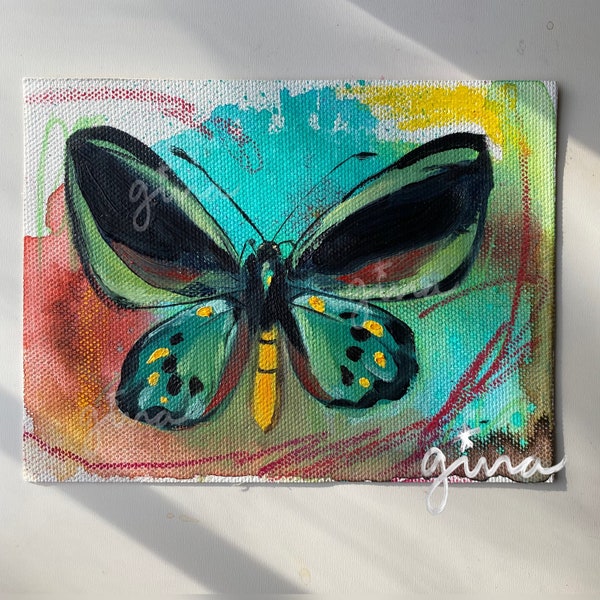 Butterfly Painting on Canvas - Original Canvas Oil Painting Butterfly - Artwork Original Paintings Butterfly - Original Butterfly Painting