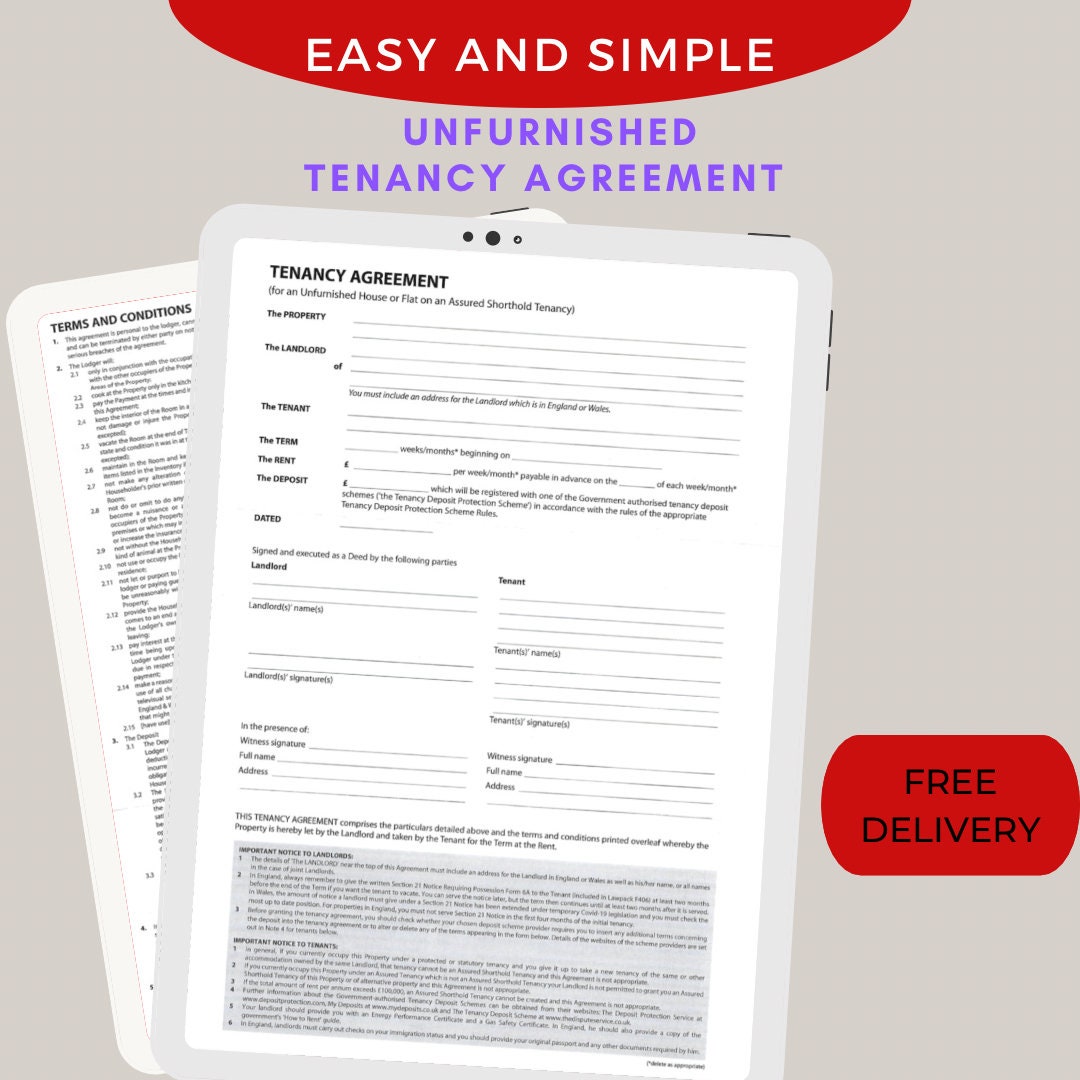 Assured Shorthold Tenancy Agreement For Unfurnished House flat Valid In assured-shorthold-tenancy-agreement-for-unfurnished-house-flat-valid-in