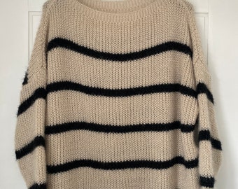 Striped Jumper One Size UK 10-16 Made in Italy Clothing