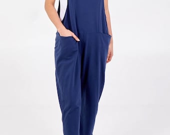 Jersey Tie Up Dungarees One Size UK 10-16 Made in Italy Clothing