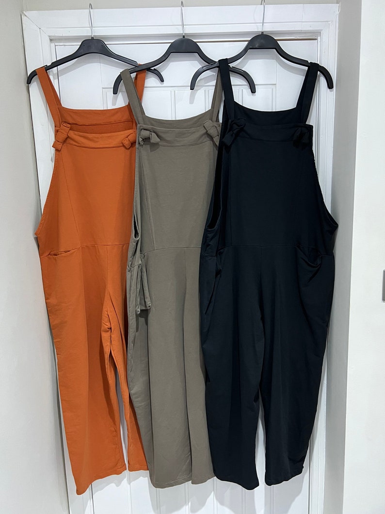 Jersey Tie Up Dungarees One Size UK 10-16 Made in Italy Clothing image 7