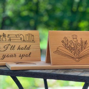 Book Placeholder Night Stand End Table Book Valet Gift for book Lovers Kindle Tablet iPad holder W/coaster for coffee, candle, tea