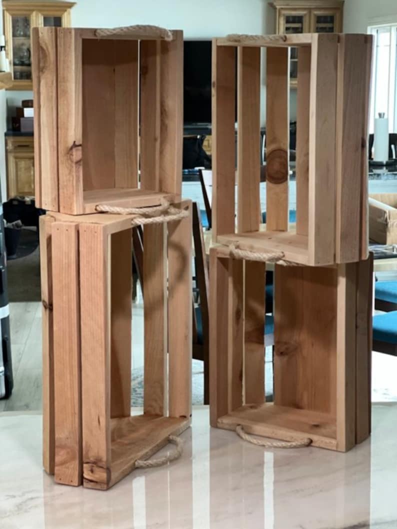 Nesting Crates Cedar Stacking Boxes Rustic Décor Beautiful ...