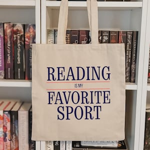 Läsning är min favoritsport-tygväska, boklig tygväska, present till bokälskare, canvasväska för läsare, biblioteksväska, BookTok-merchandise, bokklubbsväska