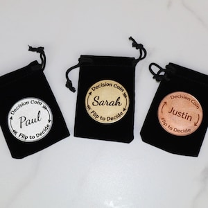 Personalized Metal Decision Maker Coin | Argument Solver | Engraved | Couples Date Night | Flip Coin | For Her/Him | Stocking Stuffer | Gift
