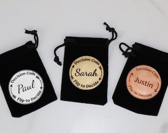 Personalized Metal Decision Maker Coin | Argument Solver | Engraved | Couples Date Night | Flip Coin | For Her/Him | Stocking Stuffer | Gift