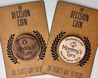 New Parent Decision Coin | Baby Shower Gift | Parent Decision Coin | Newborn Baby | Mom's Turn | Dad's Turn | Baby Decision Making