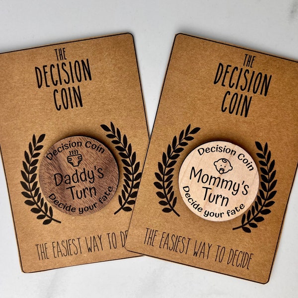 New Parent Decision Coin | Baby Shower Gift | Parent Decision Coin | Newborn Baby | Mom's Turn | Dad's Turn | Baby Decision Making