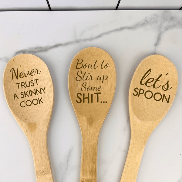 Funny Wooden Spoons, Bout to Stir Up Some Shit, Mother’s Day Gifts, Laser Engraved Wood Spoons, Gift For Mom, Gifts For Grandma,  Funny Gift