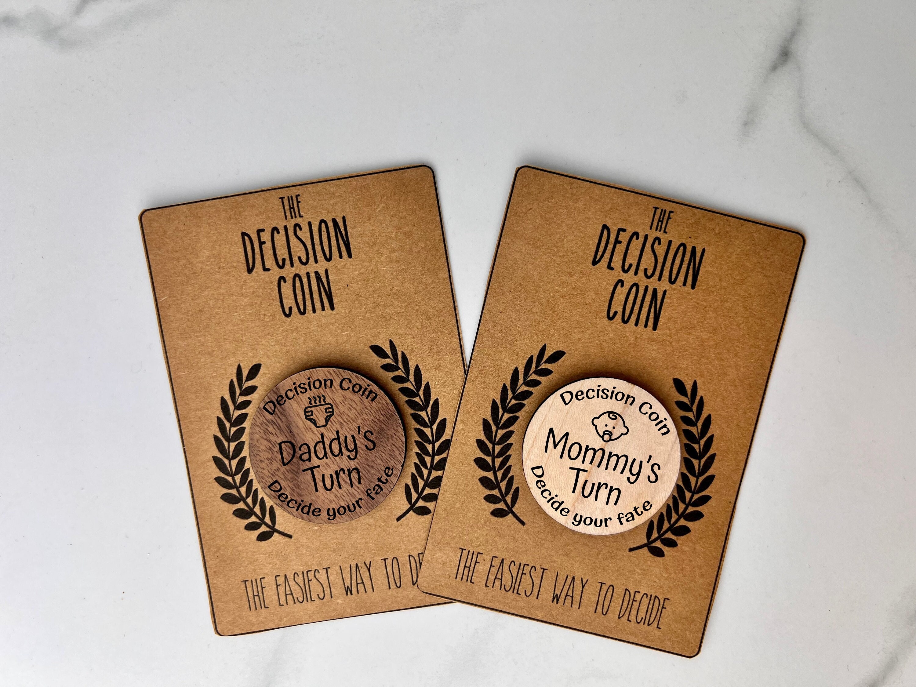 New Parent Decision Coin | Baby Shower Gift | Parent Decision Coin | Newborn Baby | Mom&#39;s Turn | Dad&#39;s Turn | Baby Decision Making