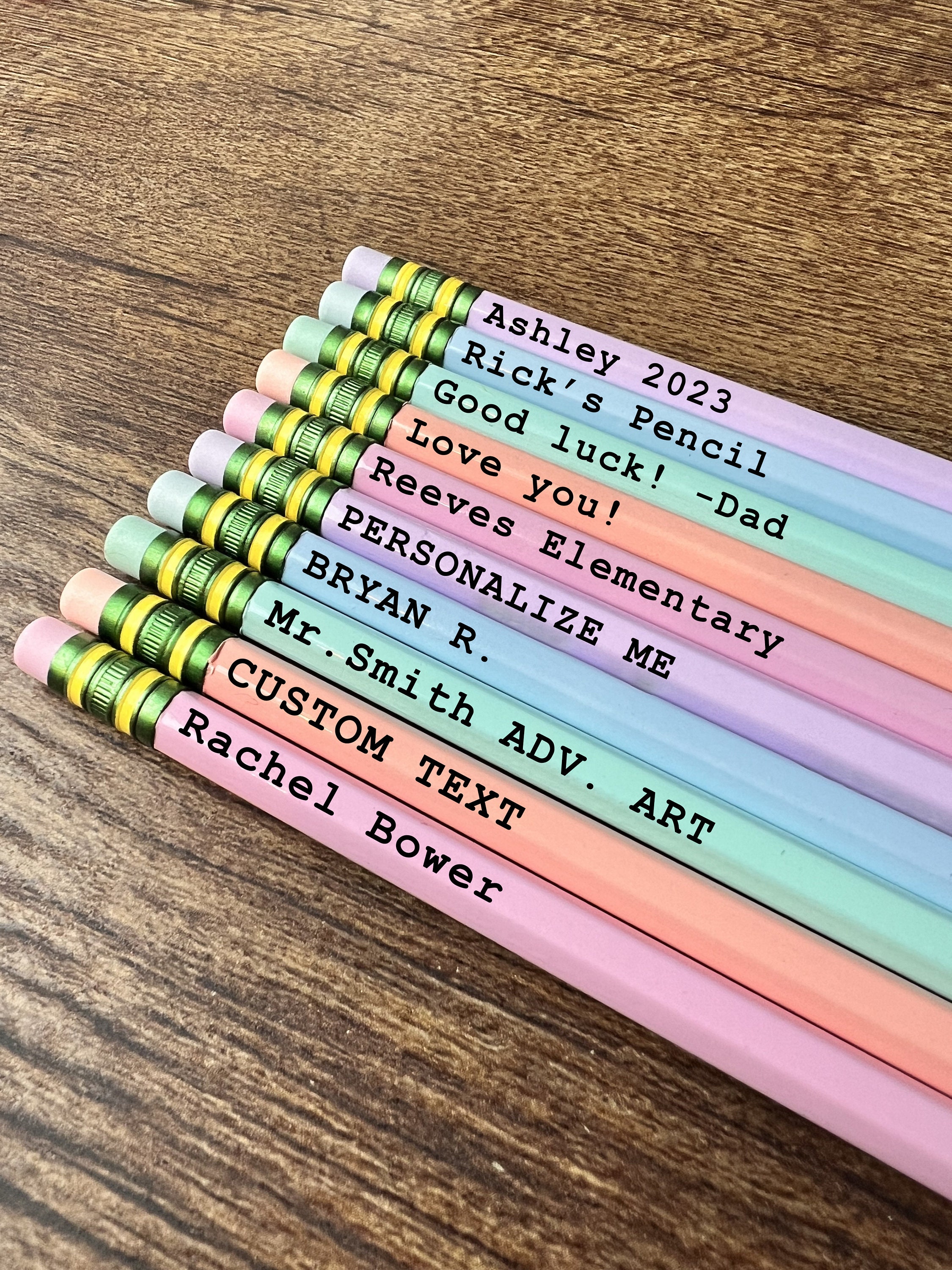 Personalized #2 Pencils With Name - Custom Wooden Pencils, 5 Colors, Gift Box, Set Of 15