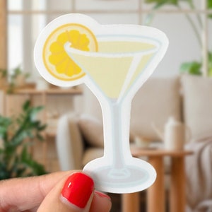 Lemon Drop Martini Sticker: Waterproof Vinyl Laptop Decal