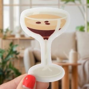 Espresso Martini Sticker: Waterproof Matte Vinyl, Funny Cocktail Art
