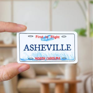 Asheville North Carolina License Plate Sticker: Waterproof Vinyl Decal