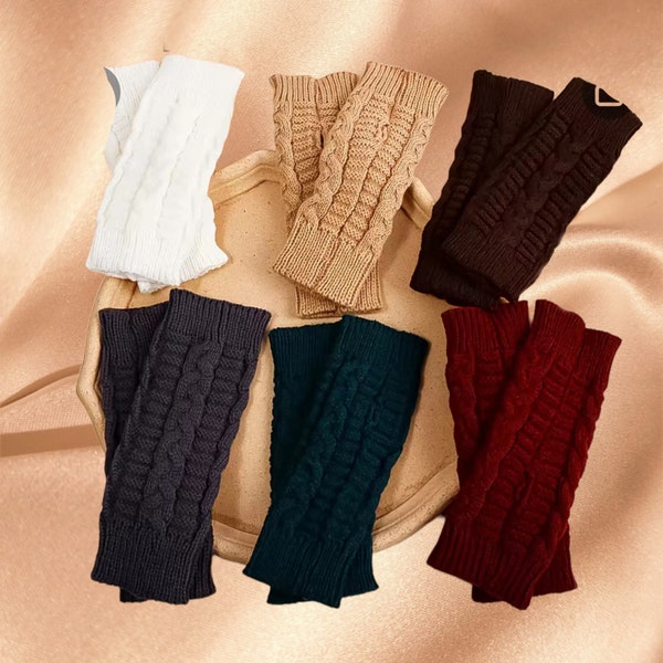 Fingerless Cable Knit Gloves