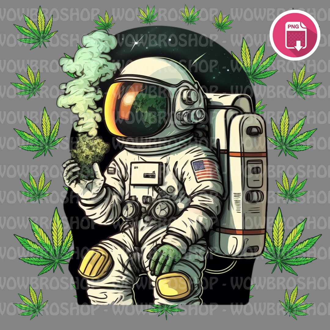 Weed Astronaut, 2 DESIGNS, 420 PNG, Cannabis PNG, T-shirt Design Png