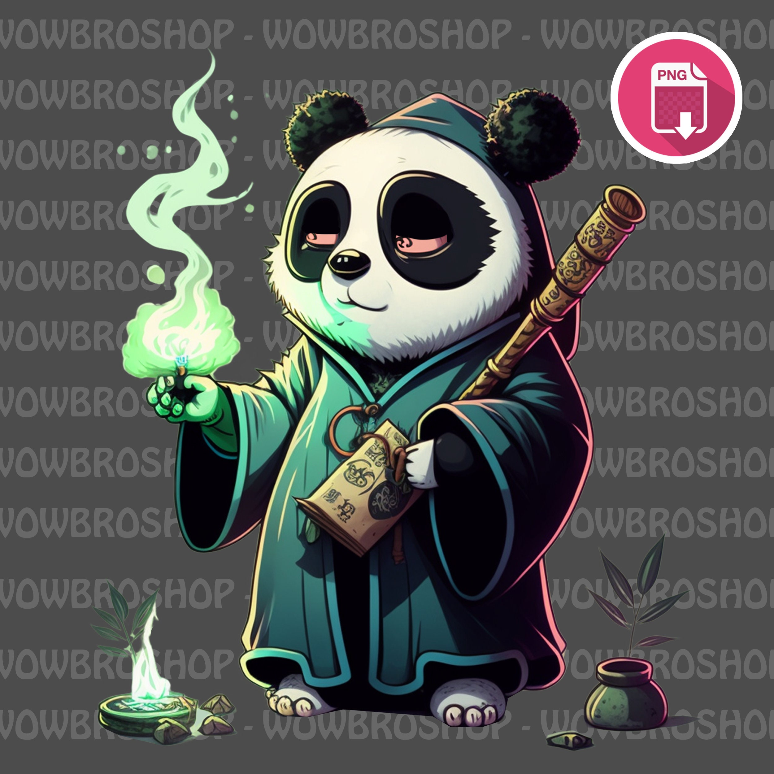 Stoned Panda, PNG Bundle, Weed Smoking Animal, PNG, Cannabis PNG, T