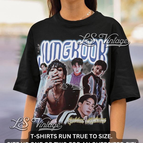 Jungkook Shirt Vintage Jungkook Graphic Tee Kpop merch Bootleg 90s Style Oversized T-Shirt Unisex Gifts for Him and Her