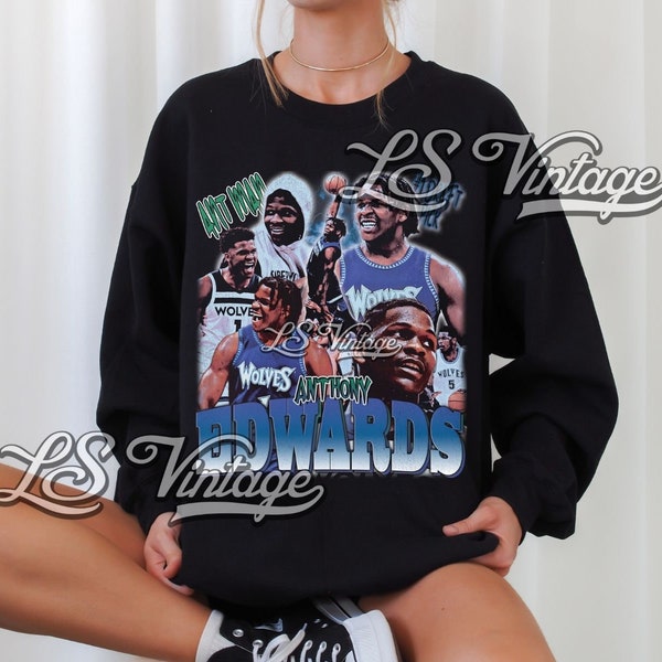 Anthony Edwards Crewneck Sweatshirt Anthony Edwards Sweater Hoodie Bootleg 90s Style Oversized Sweater Unisex Gifts for Him and Her