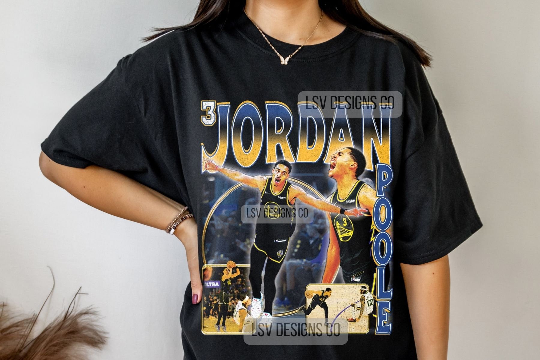 Jordan Poole Vintage 90s Style Basketball Shirt - Jolly Family Gifts