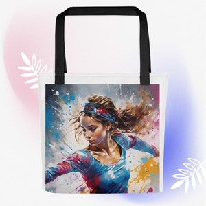 Tote bag with a Picture of a Figure Skater Girl.