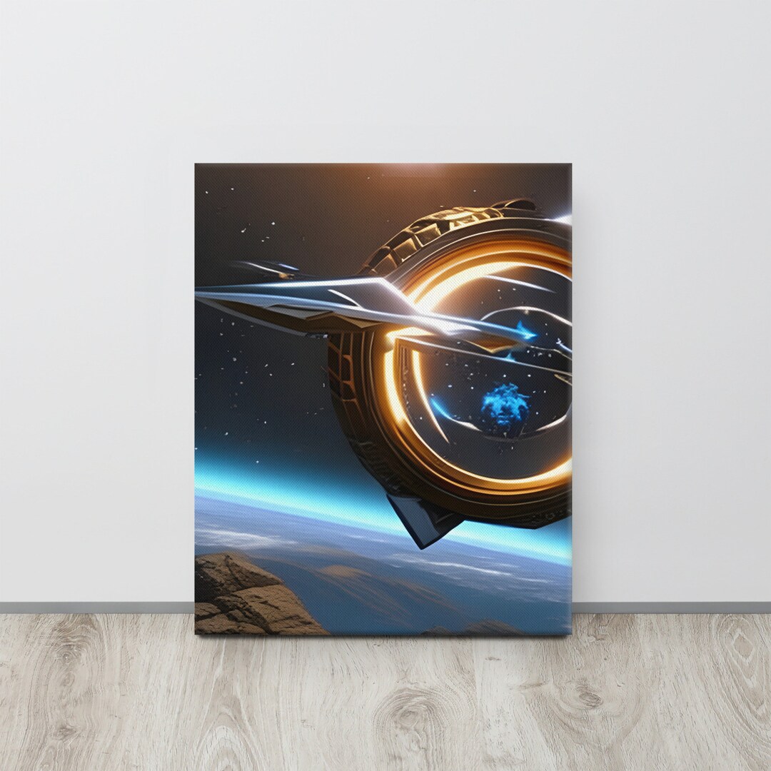 AI Art Space Time Machine Canvas – Modern Sci-fi Home Decor - Etsy