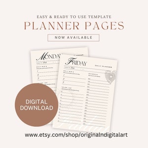 Daily Personal Planner, Each day of the week Planner, Time Blocking Template, Workday Schedule, Daily Planner