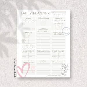 Daily Personal Planner, Digital Printable Daily planner, Hourly Planner, Time Blocking Template, Letter Format, A4, A5, Printable Planner