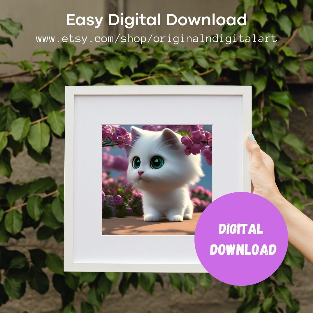 Cute Kitten- AI Art- Wall Art - Wall Decor - House Decor - Perfect Gift ...