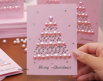 10 Christmas Cards Pearls Trees BULK Greeting Cards – A6 Folded Card Pack