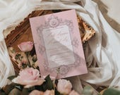 1 Rococo Pink Elegant Invitation PDF Wedding Template, Rococo Baroque Bridal Digital Printable Template, Personalised Canva, 5x7 inch