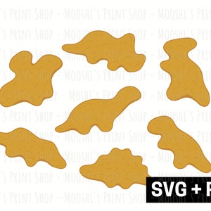 Dino Nuggets Graphics, Chicken Nuggets Decal Image SVG, Sublimation 8 Pack Bundle Clipart Design, Cute Funny Dinosaur SVG PNG Cut Files