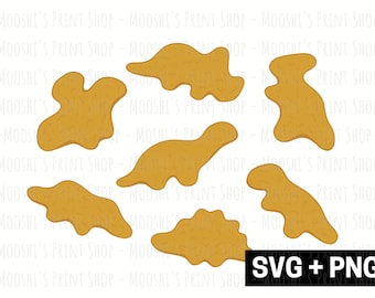 Dino Nuggets Graphics, Chicken Nuggets Decal Image SVG, Sublimation 8 Pack Bundle Clipart Design, Cute Funny Dinosaur SVG PNG Cut Files