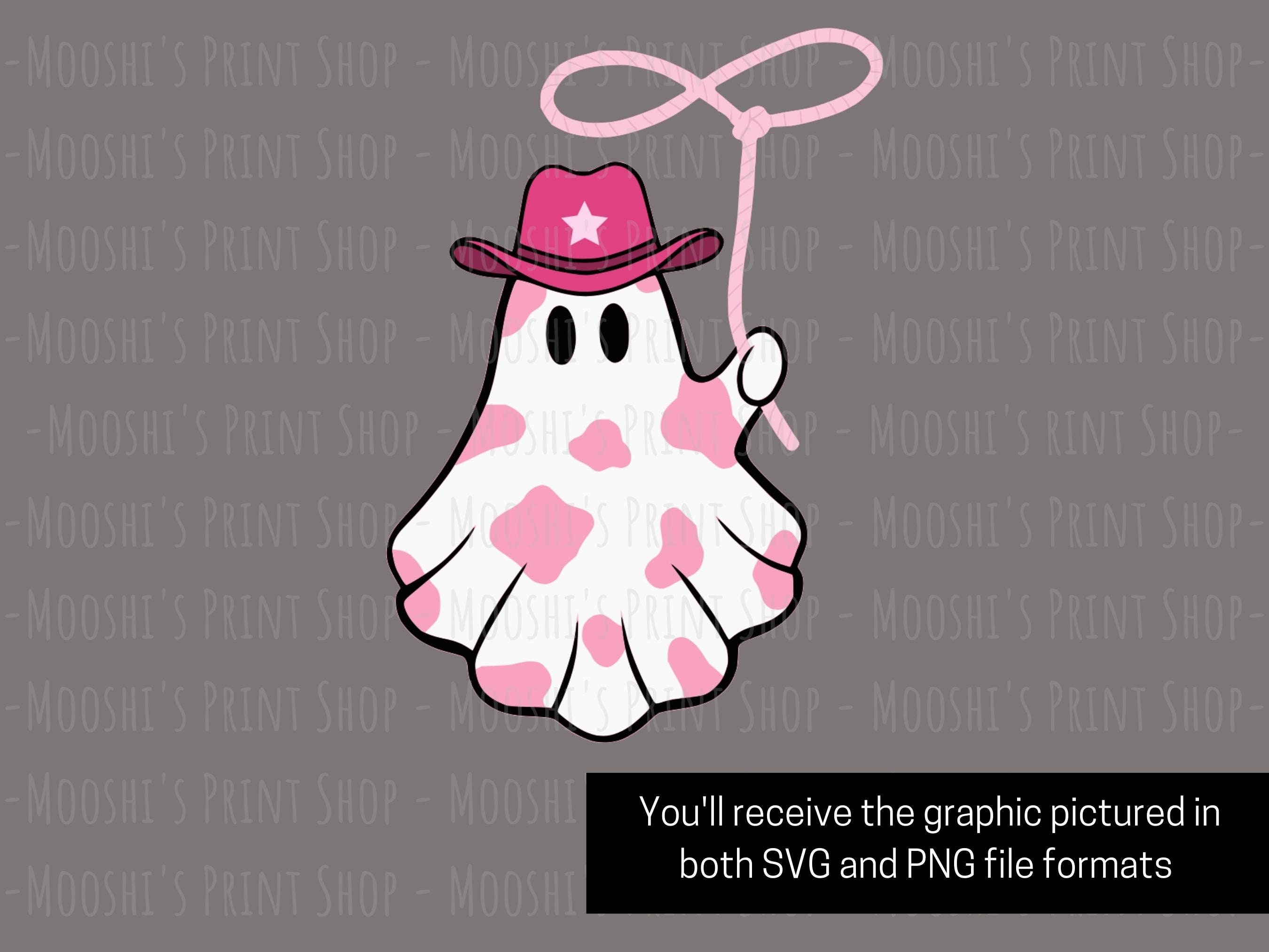 Buy Disco Cowgirl Ghost Clipart, Cute Halloween Western Cow Print Ghost Hat  Lasso Graphic, Spooky Season Sublimation Image Cut File, SVG PNG Online in  India - Etsy, image size:2700x2025
