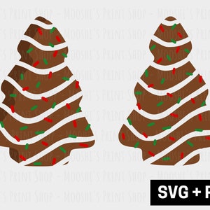 Pacote de clipart de bolo de árvore de Natal de chocolate, gráficos de sobremesa doce de Natal da moda, arquivo de corte de imagem de sublimação fofo, baixar SVG PNG