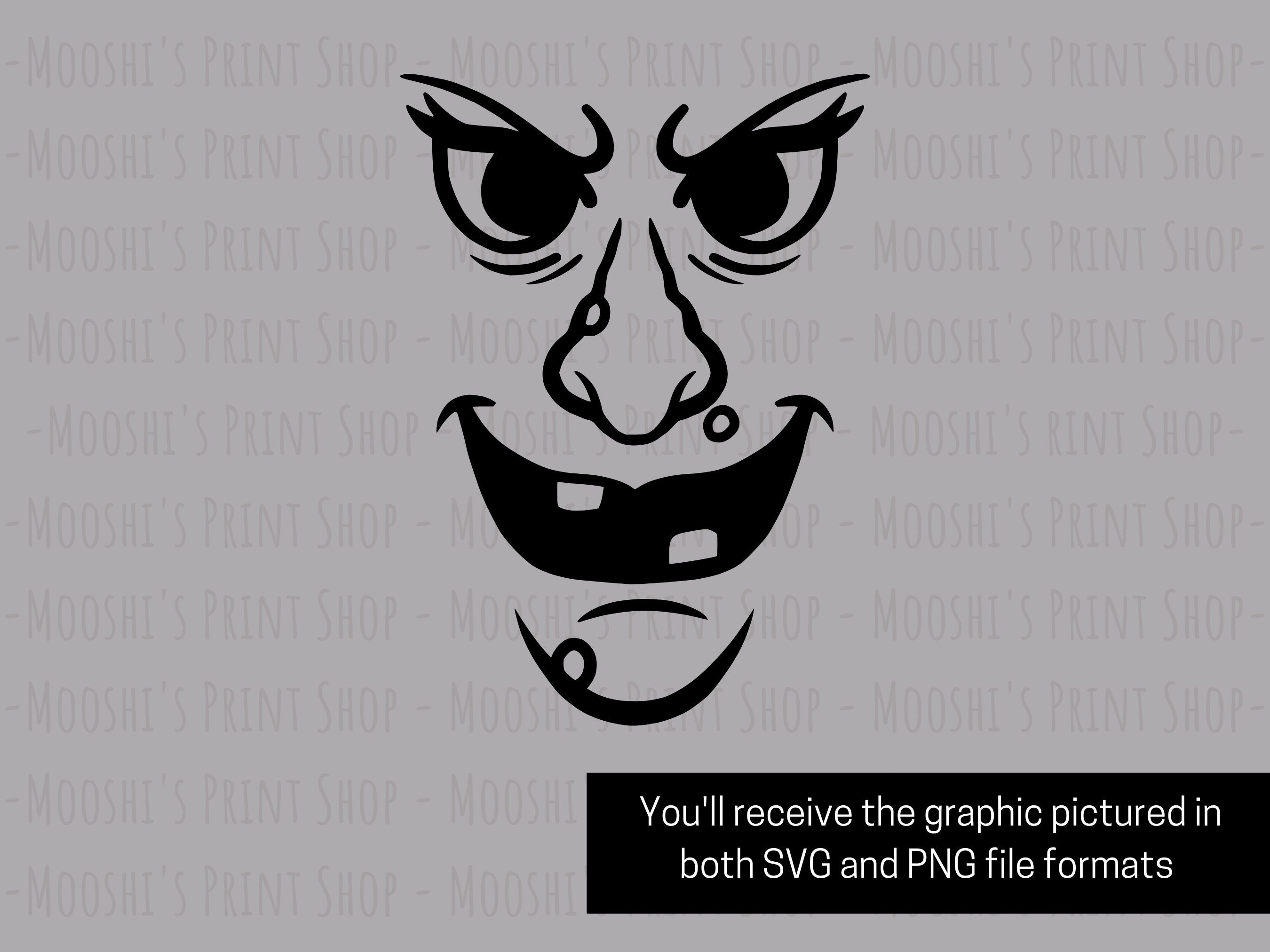 Witch Face Clipart Halloween Eyes Mouth Outline Simple Black - Etsy