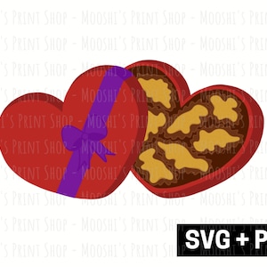 Dino Nuggets SVG, Valentine&#39;s Heart Box Decal Graphic, Dinosaur Chicken Nugget Image, Clipart Sublimation, Download Cut File SVG PNG