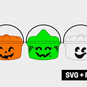 Halloween Trick or Treat Bucket Clipart, Happy Boo Throwback Meal, Ghost Pumpkin Witch Graphic, Sublimation Image Cut File, Download SVG PNG